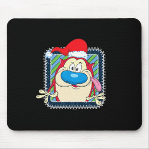 Ren And Stimpy Festive Christmas Santa Hat Stimpy Mouse Mat