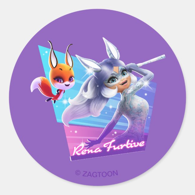 Rena Furtive Graphic Classic Round Sticker (Front)