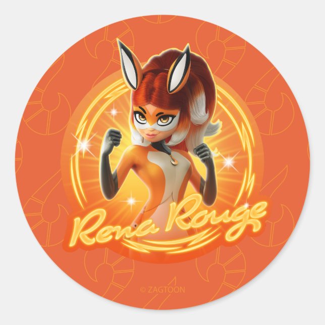 Rena Rouge Circle Badge Classic Round Sticker (Front)
