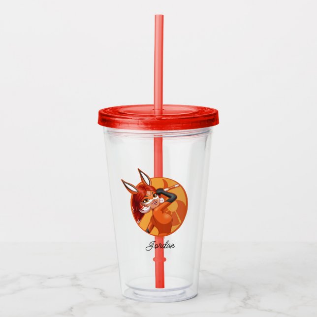 Rena Rouge Orange Badge Acrylic Tumbler (Front)