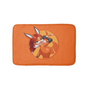 Rena Rouge Orange Badge Bath Mat