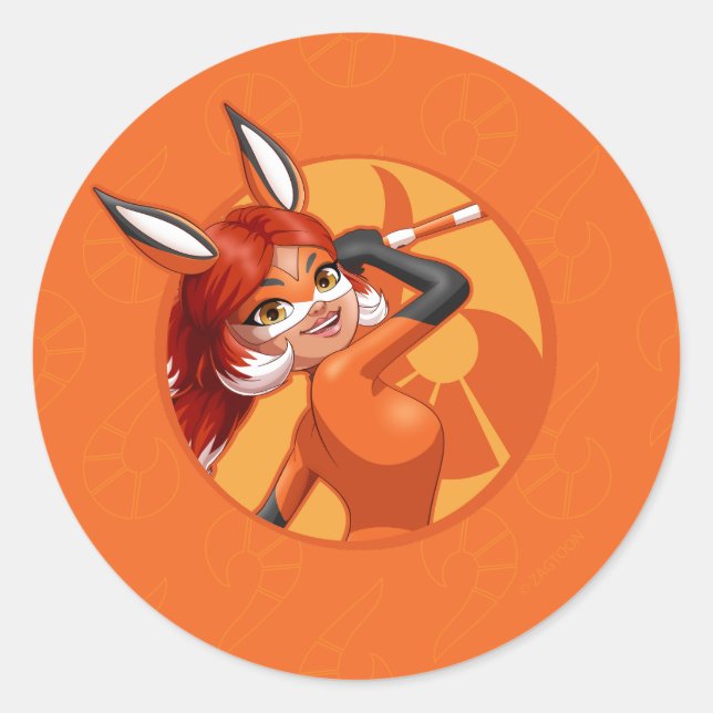 Rena Rouge Orange Badge Classic Round Sticker (Front)