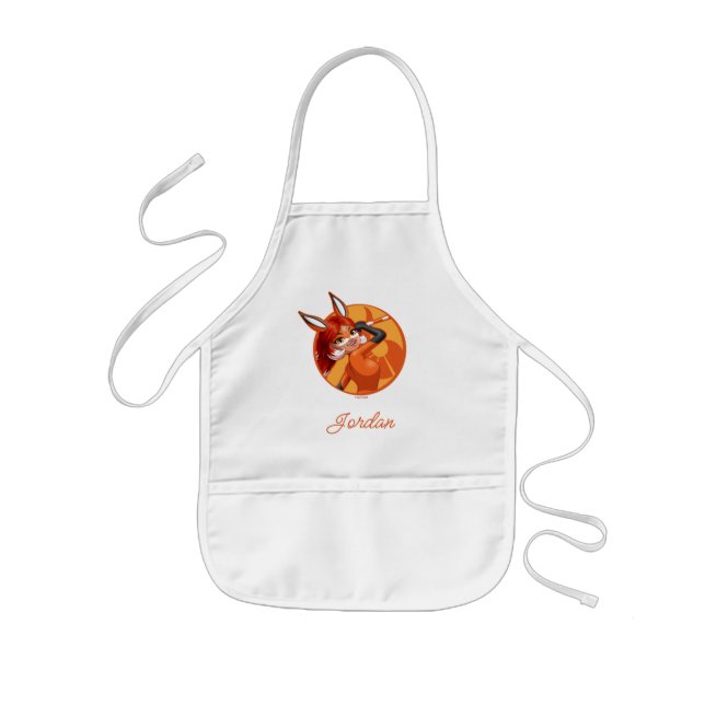 Rena Rouge Orange Badge Kids Apron (Front)