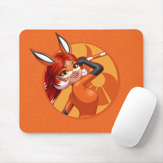Rena Rouge Orange Badge Mouse Mat (With Mouse)