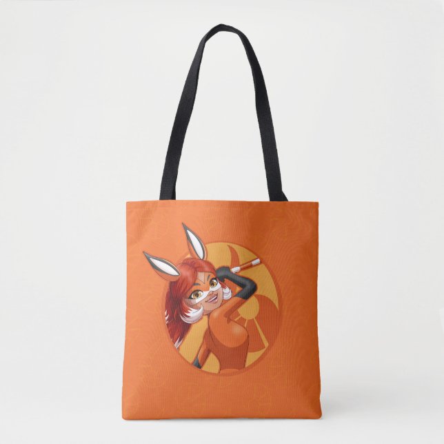 Rena Rouge Orange Badge Tote Bag (Front)