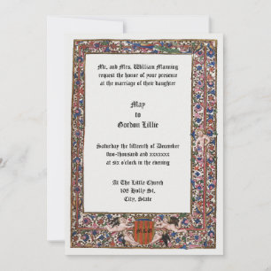 Renaissance 1475 Mediaeval Illuminated Wedding Invitation