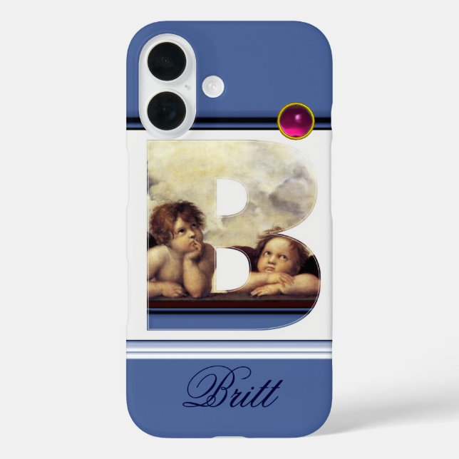 RENAISSANCE ANGEL B LETTER Winged Cherub Monogram Case-Mate iPhone Case (Back)