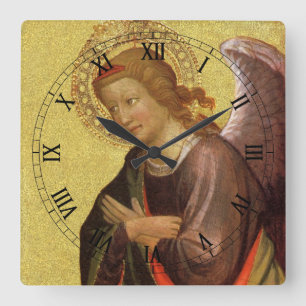 Renaissance Angel by Master of the Bambino Vispo Square Wall Clock