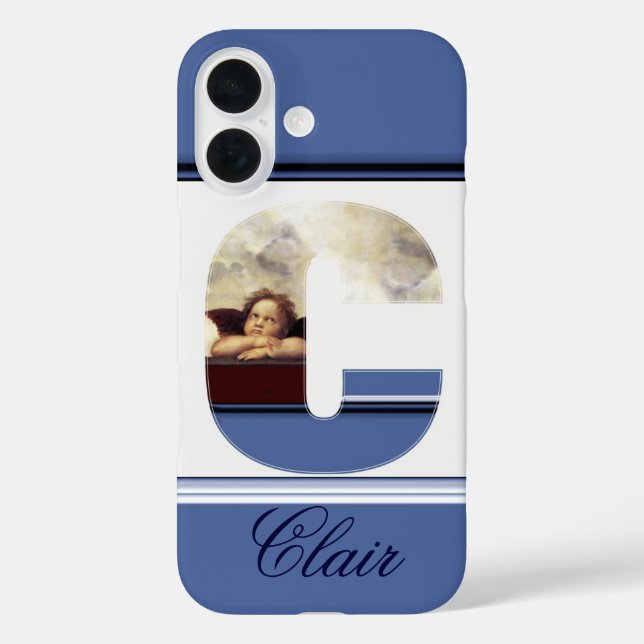 RENAISSANCE ANGEL C LETTER Winged Cherub Monogram Case-Mate iPhone Case (Back)