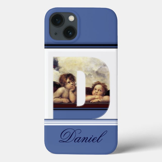 RENAISSANCE ANGEL D LETTER Winged Cherub Monogram Case-Mate iPhone Case (Back)