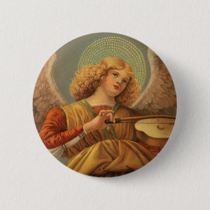 Renaissance Angel Playing Violin Melozzo da Forli 6 Cm Round Badge