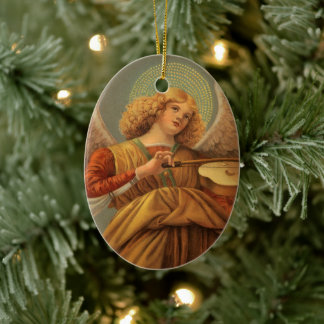 Renaissance Angel Playing Violin Melozzo da Forli Ceramic Tree Decoration