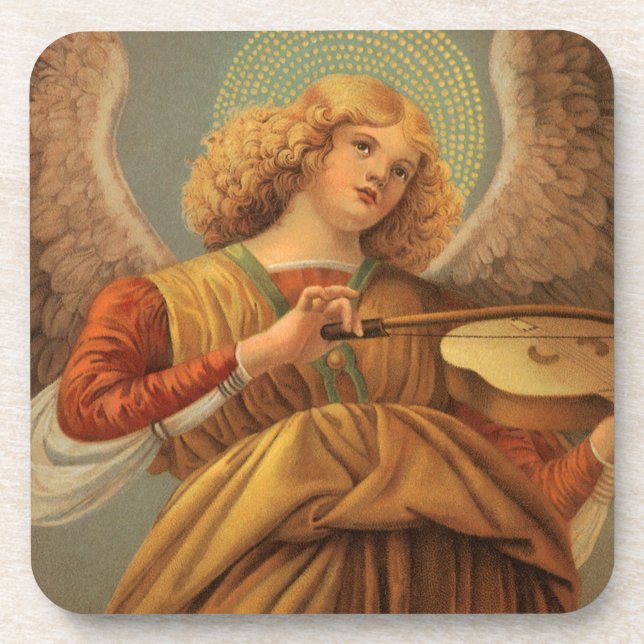 Renaissance Angel Playing Violin Melozzo da Forli Coaster (Front)