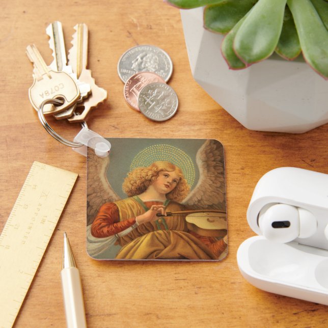 Renaissance Angel Playing Violin Melozzo da Forli Key Ring (Desk)