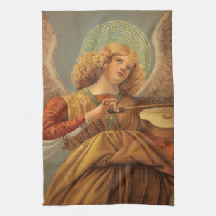 Renaissance Angel Playing Violin Melozzo da Forli Tea Towel