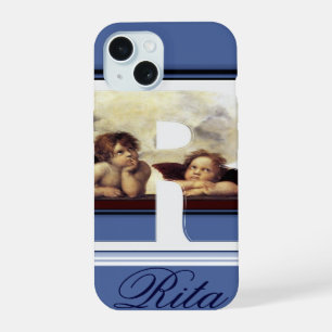 RENAISSANCE ANGEL R LETTER Winged Cherub Monogram iPhone 15 Case
