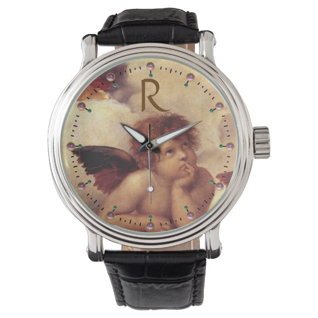 RENAISSANCE ANGEL /Winged Cherub Monogram Watch (Front)