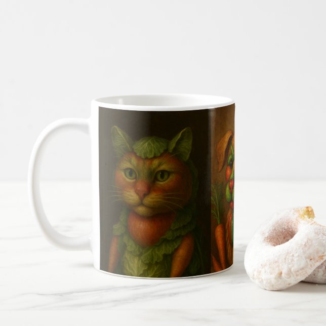 Renaissance Animal Portrait Coffee Mug (With Donut)