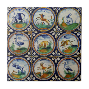 Renaissance Animals Netherlands Earthenware Tile