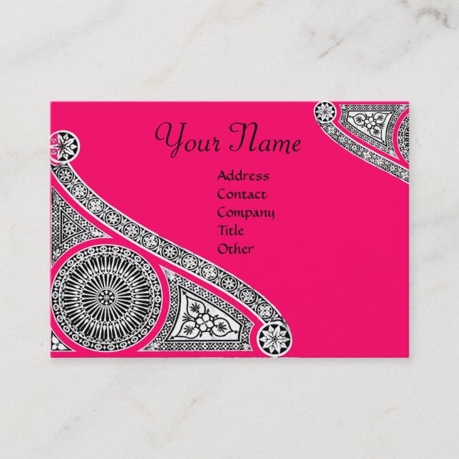 RENAISSANCE ARCHITECT Monogram 2 pink Business Card (Front)