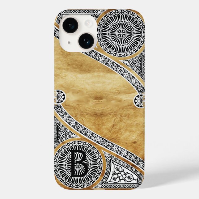 RENAISSANCE ARCHITECT Parchment Monogram Case-Mate iPhone Case (Back)