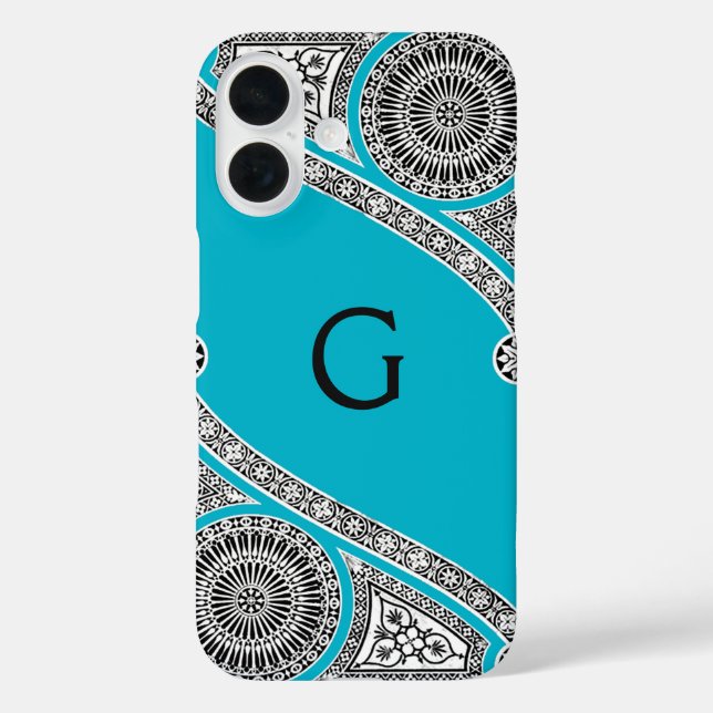 RENAISSANCE ARCHITECT Scruba Blue Monogram Case-Mate iPhone Case (Back)