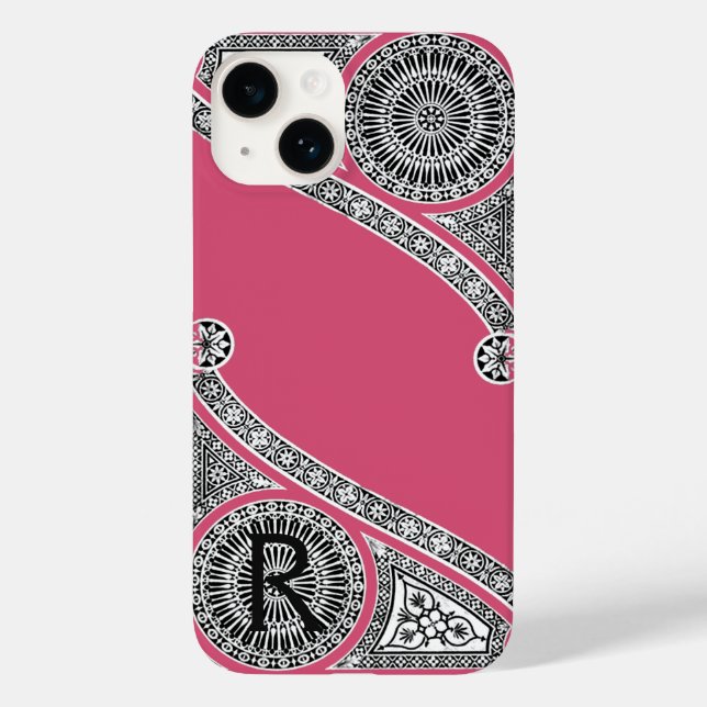 RENAISSANCE ARCHITECT Strawberry Ice Pink Monogram Case-Mate iPhone Case (Back)