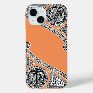 RENAISSANCE ARCHITECT Tangerine Orange Monogram iPhone 15 Case
