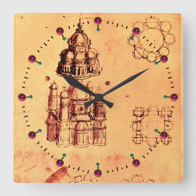 RENAISSANCE ARCHITECTURAL PROJECT,ARCHITECT SQUARE WALL CLOCK (Front)