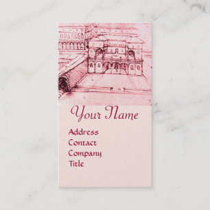 RENAISSANCE ARCHITECTURE,ARCHITECT, ENGINEER, Pink Business Card