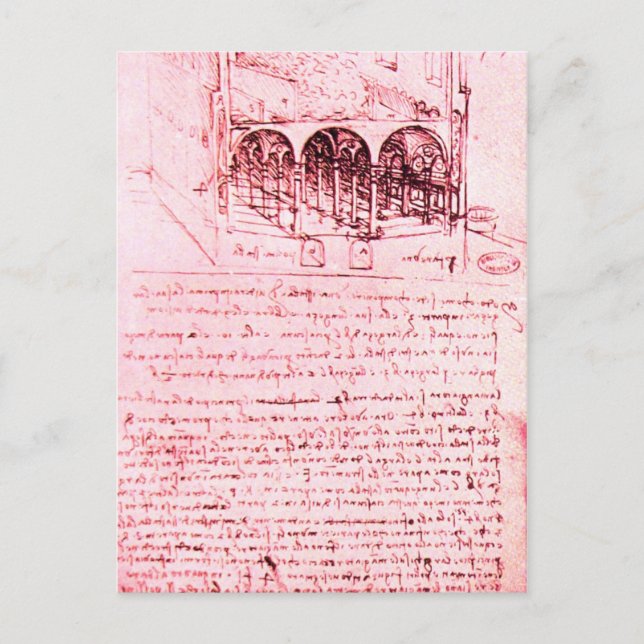 RENAISSANCE ARCHITECTURE ,Pink Postcard (Front)