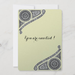 RENAISSANCE ARHITECTURE, Black,Silver Metallic Invitation
