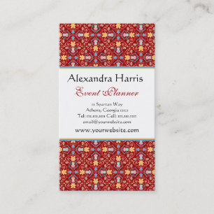 Renaissance Arts and Crafts Floral Pattern Business Card