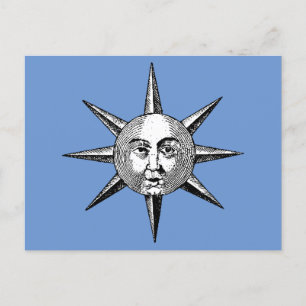 Renaissance Astronomy - Sun Face Postcard