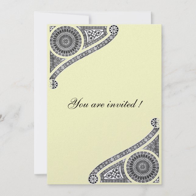 RENAISSANCE , Black and Ice Metallic Invitation (Front)