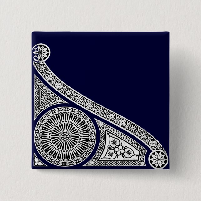 RENAISSANCE Black White Architectural Decor 15 Cm Square Badge (Front)