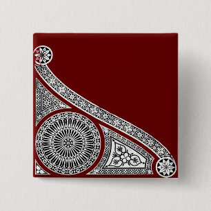 RENAISSANCE Black White Architectural Decor 15 Cm Square Badge