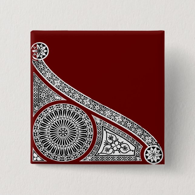 RENAISSANCE Black White Architectural Decor 15 Cm Square Badge (Front)
