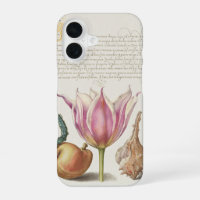 Renaissance Calligraphy Art Pink Tulip and Pear