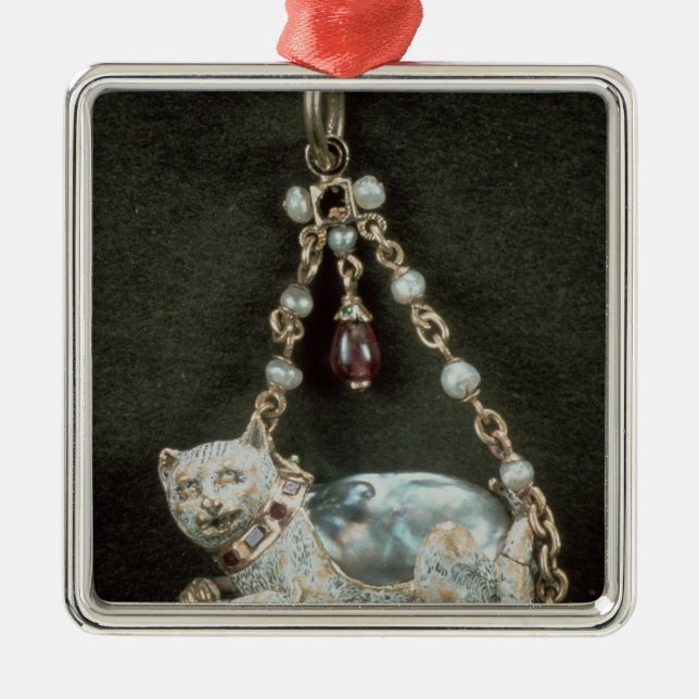 Renaissance cat pendant metal tree decoration (Front)
