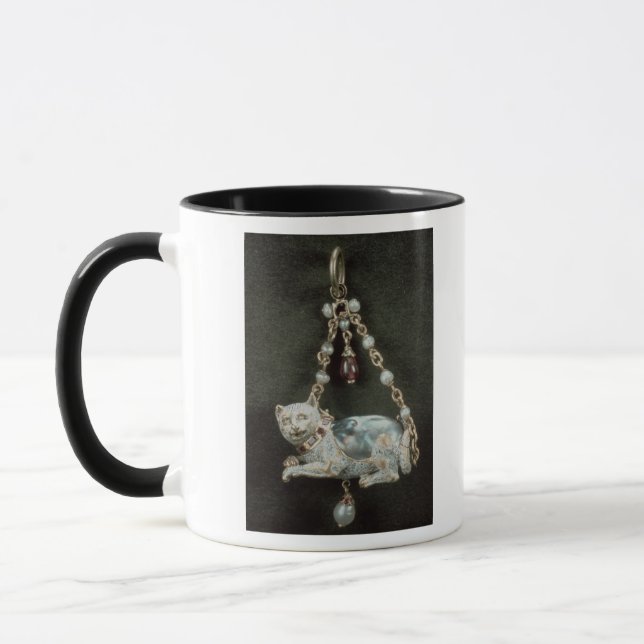 Renaissance cat pendant mug (Left)