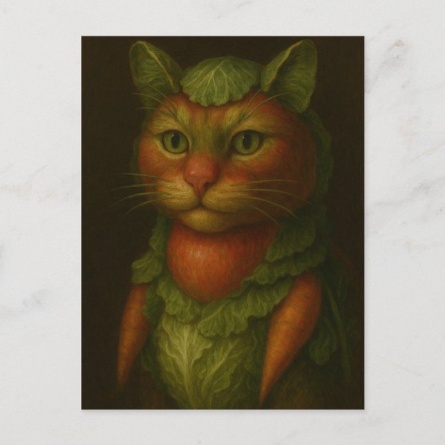Renaissance Cat Portrait Postcard (Front)
