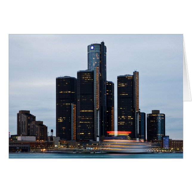 Renaissance Centre At Dusk (Front Horizontal)