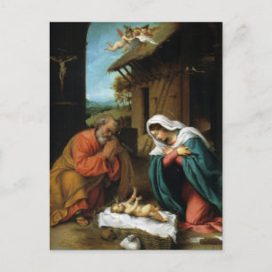 Renaissance Christmas Holy Family Nativity Postcard