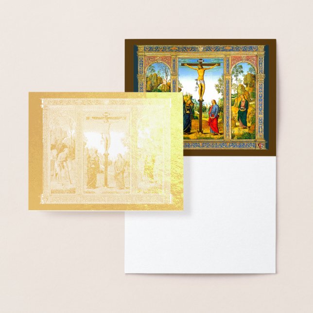 Renaissance Crucifixion of Christ Gold Foil  Card (Display)