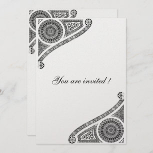 RENAISSANCE DECOR , Black and White Invitation