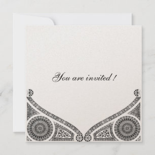 RENAISSANCE DECOR Black and White Invitation