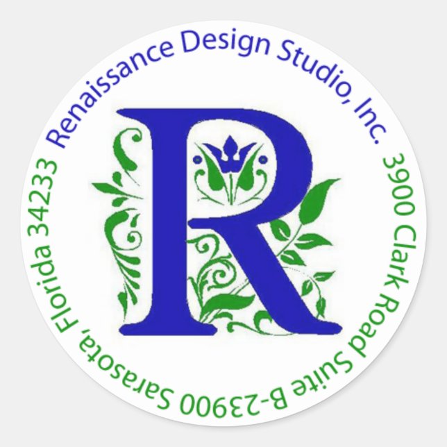 Renaissance Design Studio, Inc. Address Label (Front)