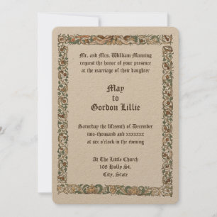 Renaissance Era ca. 1550 Floral Border Wedding Invitation