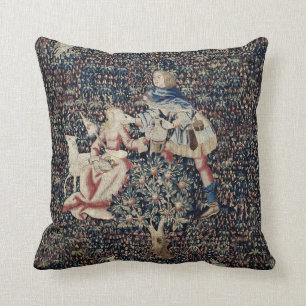 Renaissance Era Millefleurs Shepherds Tapestry   Cushion